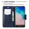 thumbnail image 6 of Allytech Galaxy S10 Case, Slim Fit PU Leather Folio Butterfly Embossed Shockproof Wrist Hand Strap Flip Cards Holder Wallet Case TPU Back Cover for Samsung Galaxy S10,Blue, 6 of 8