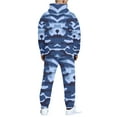 thumbnail image 6 of yuCgh Men's Casual and Personalized Printed Long Sleeve Hooded Sweatshirt and Sweatpants Two-Piece Set, Athletic Leisure Outfit for Gym, Lounge and Everyday Wear,Blue M, 6 of 6