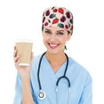 thumbnail image 5 of Scrub Caps Women Men, strawberry Blueberry design Adjustable Working Caps, Turban Hat Cleaning Working Cap with Sweatband, Elastic Bandage Tie Back Nurse Cap, 5 of 5