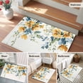 thumbnail image 5 of Rectangle Area Rugs 2 x 3 Ft, Blue Yellow Spring Floral Non-Slip Residential Carpet, Watercolor Botanical Summer Indoor Crawling Mats Runner Rugs for Living Room/Dining Room/Bedroom, 5 of 8