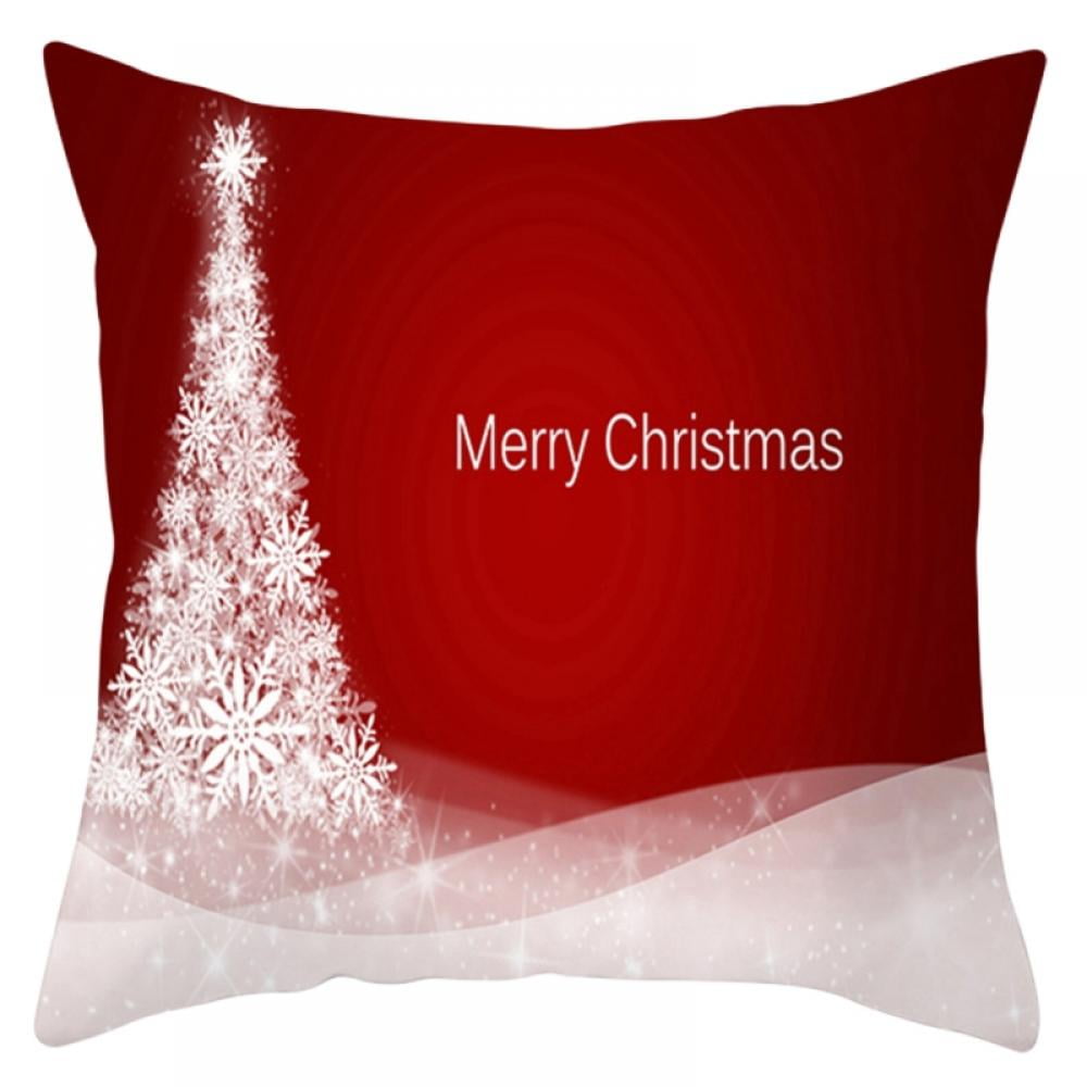 18"x18" Throw Pillow Covers Christmas Decorative Couch Pillow Cases Cotton Linen Pillow Square