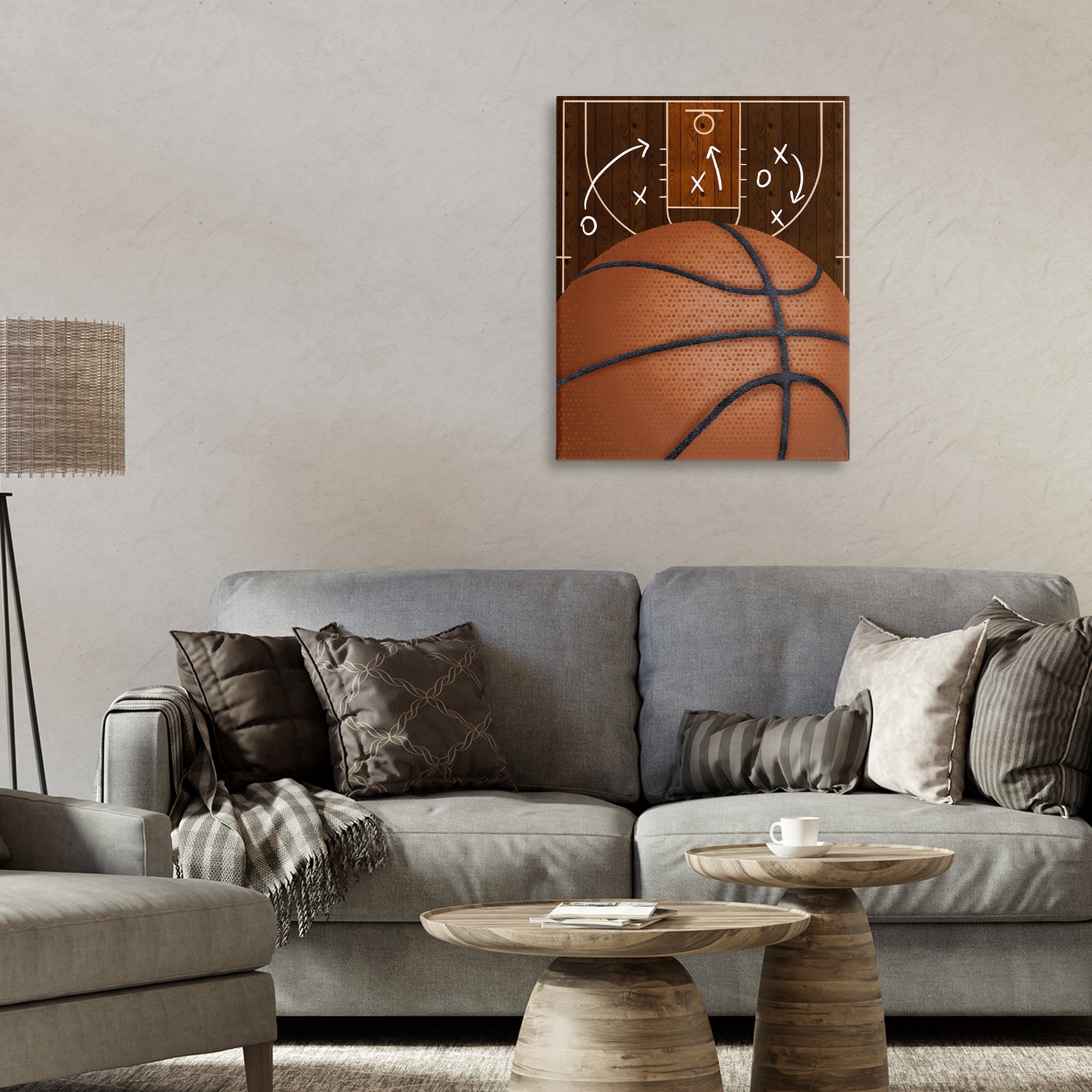 Stupell Industries Basketball Court Tactics Canvas Wall Art, design by Jennifer Stith