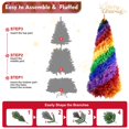 thumbnail image 5 of 6ft Rainbow Spiral Christmas Tree, 1248 Branch Tips, Colorful PVC Artificial Holiday Tree with Unique Spiral Design, Full & Lush Shape, Sturdy Metal Stand for Indoor Christmas Decoration, 5 of 8