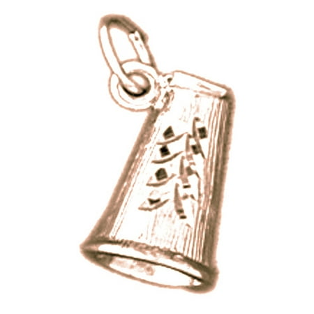 14K Rose Gold 3-D Horn Pendant - 17 mm