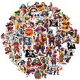 thumbnail image 2 of 35pcs-50pcs Whimsical Pirate Stickers Skull Cartoon Adventure Stickers for Luggage Laptop Suitcase, 2 of 9