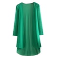 thumbnail image 4 of Ediodpoh Women's Solid Thin Transparent Mesh Cardigan for Women Three Quarter Sleeve Mid Length Shawl Coat Green XXL, 4 of 6