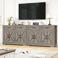 thumbnail image 2 of Homfa Farmhouse Kitchen Buffet Cabinet, 2 Large Drawers & 4 Doors Wood Sideboard Storage Cabinet for Living Room, Gray, 2 of 8