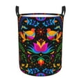 thumbnail image 6 of Lsque Mexican Flower Traditional1 pattern Laundry Hamper Basket, Tall Woven Rope Hamper Basket for Clothes, Lightweight Storage Basket, Collapsible Waterproof-Small, 6 of 8