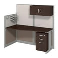 thumbnail image 6 of Scranton & Co Furniture 65W x 33D Cubicle Workstation with Storage in Cherry, 6 of 8