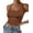 Brown, variant on Women Halter Top Backless Scroop Neck Slim Stretchy Ribbed Knit Camisole Crop Tops