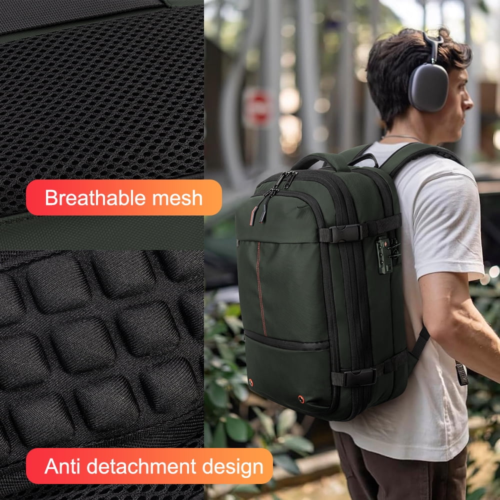 Vacuum Backpack for Travel Water Resistant , Kabaqoo 60L Expandable Vacuum Compression Bag with Electric Vacuum Pump, TSA Lock, Wet Dry Separation, Gifts