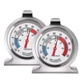 thumbnail image 1 of 2-pack analog refrigerator thermometer, large dial, red indicator, 1 of 5