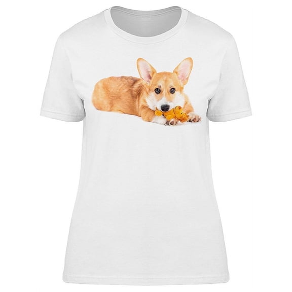 Cute Dog W/Ribbon T-Shirt Women -Image by Shutterstock Women T-Shirt, Female Large