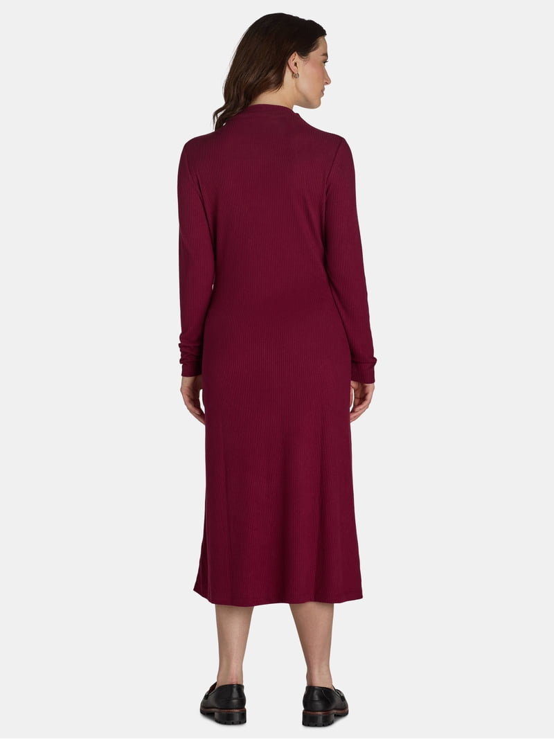 hacci knit dress Colleen Lopez Women's Colorblock Hacci Knit Dress Red/Black