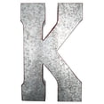 thumbnail image 2 of Huge 20" Metal Letter "K" Wall Decor, Silver with Rusted Edges, Galvanized Wall Mountable Decoration for Country, Mid-Century, or Farmhouse Themed Room or Event, 2 of 6