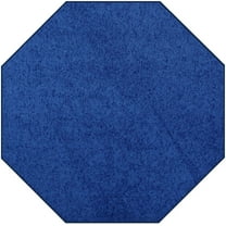 Furnishmyplace Modern Plush Solid Color Rug - Pet Friendly, Made in USA, Neon Blue Area Rugs 4' Octagon