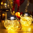 thumbnail image 3 of 2 Pack Solar Crackle Glass Ball Lanterns 30 Warm White LED Waterproof Outdoor Hanging Lights for Patio Yard Garden Pathway Decor  RLB, 3 of 19