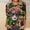 Multicolor, variant on Women's Tops Women's Mardi Gras Fashion Printing Casual Round-Neck 3/4 Sleeve T-shirt Blouse Multicolor 2X