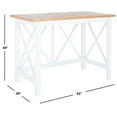 thumbnail image 3 of SAFAVIEH Freyr Contemporary Wood Writing Desk, Brown/White, 3 of 11