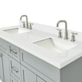 thumbnail image 3 of Ariel Hamlet 61 In. Double Rectangle Sink Vanity With White Quartz Countertop In Grey, 3 of 11