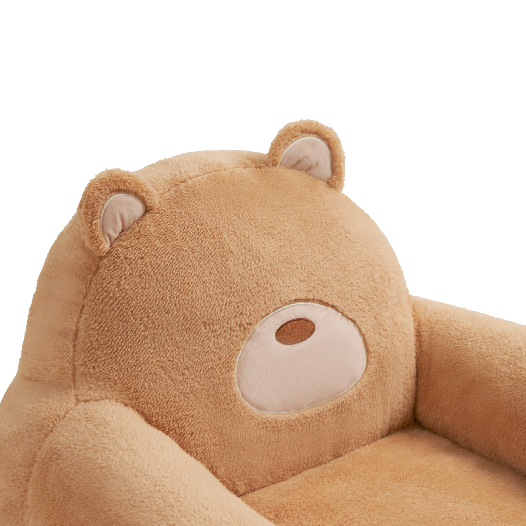 Lounge & Co KidsTeddy Bear Large Foam Filled Bean Bag Chair, Brown Plush, 25" W x 20" D x 23" H