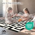 thumbnail image 4 of ODIKA 8'x10' Machine Washable Non-Slip Area Rug, Abstract Maze Featuring Interwoven Black Stripes High Traffic Rug, Black, 232704, 4 of 7