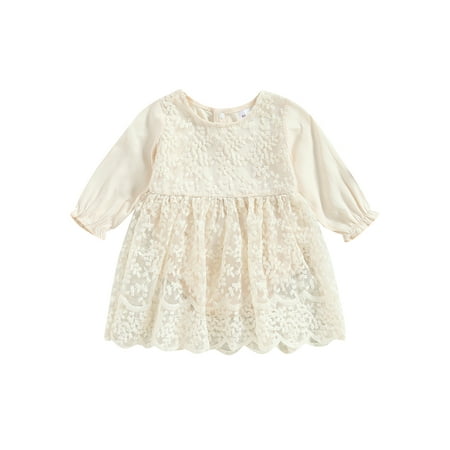 

Arvbitana Newborn Infant Baby Girls Princess Romper Dress Sweet Casual Floral Lace Long Sleeves Jumpsuits 0-18 Months