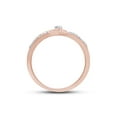 thumbnail image 5 of AFFY 0.10CT Natural White Diamond Split Shank Heart Promise Ring in 14K Rose Gold Over Sterling Silver-5, 5 of 7