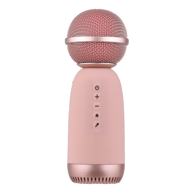 Micrófono Inalámbrico Muslady MC-001 con Altavoz Integrado, Ideal para Karaoke, Compatible con Móvil, Tablet y PC, Batería de Litio Recargable, Color Oro Rosa, Diseño Portátil y Moderno.