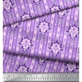 thumbnail image 2 of Soimoi Purple Cotton Poplin Fabric Abstract Damask Print Fabric by the Yard 42 Inch Wide, 2 of 3