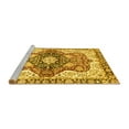 thumbnail image 2 of Ahgly Company Machine Washable Indoor Round Abstract Yellow Modern Area Rugs, 7' Round, 2 of 4