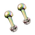 thumbnail image 2 of Ear Studs Anti-allergic Cubic Zirconia Stainless Steel 3 Prong Design Earrings For Daily Life, 2 of 4