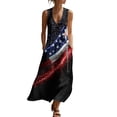 thumbnail image 3 of VBVC Women's Floral V-Neck Sleeveless Maxi Dress,Button Detail Loose Flowy Dress For Women,Ladies' Casual Patriotic Summer Sundress with Pockets,Multicolor,S-3XL, 3 of 8