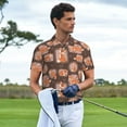 thumbnail image 3 of Yiaed Beautiful FoxPrint Men's Short Sleeve Polo Shirt,Golf Polo for Men Three-Button Golf Shirt Athletic Casual Collared T-Shirt- 3X-Large, 3 of 7