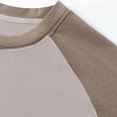 thumbnail image 4 of SYMOID Hoodless Sweatshirt Men Khaki Mens Clothes Fall and Winter Pullover Sweatshirt Color Blocking, 4 of 7