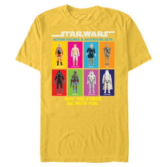 Star Wars Action Figures May The Force Be With You - Short Sleeve Blended T-Shirt for Adults - Customized-Yellow