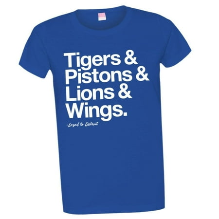 - PleaseMeTees™ Womens Loyal to Detroit Michigan Tigers Pistons Lions Red Wings Sports Ball Tee