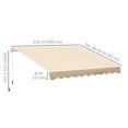 thumbnail image 3 of Outsunny Auvent Rétractable Manuel 10 Pieds x 8 Pieds avec Manivelle, Beige, 3 of 10