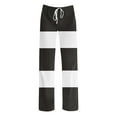 thumbnail image 5 of Ixbnca Women's Lounge Pants Color Block Wide Leg Casual Pants with Drawstring Comfy Loose Pajama Trousers, 5 of 6