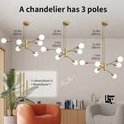 Deyidn 6-Light Gold Sputnik Chandelier