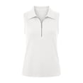 thumbnail image 4 of Women Half Zip Ribbed Sleeveless Tank Tops Dressy Casual Sporty Daily Vests Blouse White S, 4 of 6