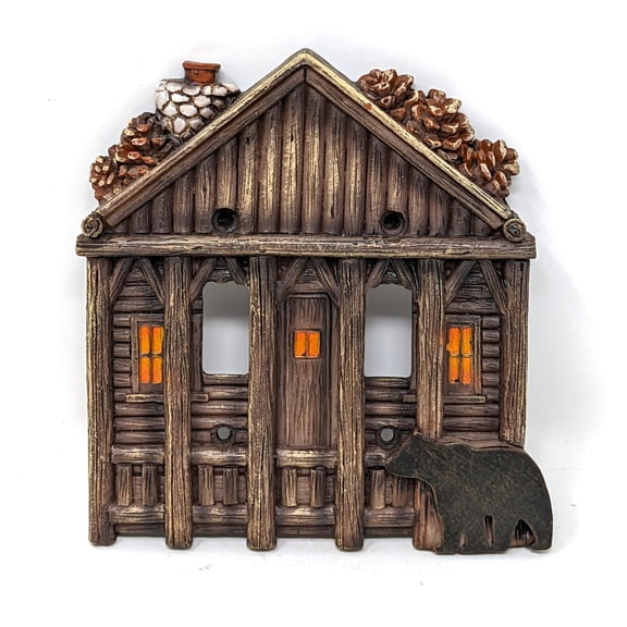 Cabin Bear Double Switch Outlet Cover Electrical Wall Plate Lodge Home Decor