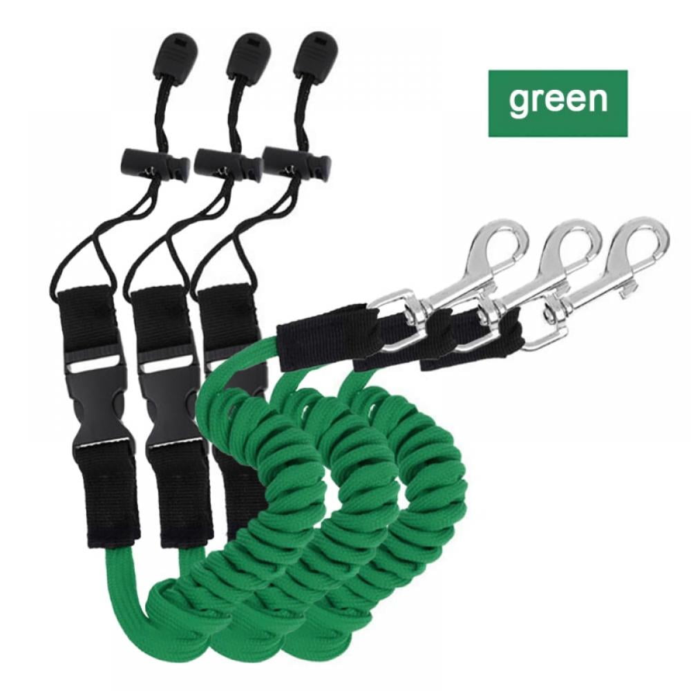 3Pcs Durable Bungee Cord Fishing Rod Paddle Leash With Snap Hook For Kayak Canoe 