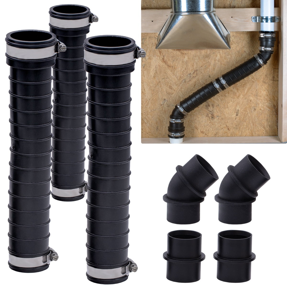 Fernco QwikFlex 36 Flexible Pipe Connector Kit Offset For Hard To fernco-qwikflex-36-flexible-pipe-connector-kit-offset-for-hard-to