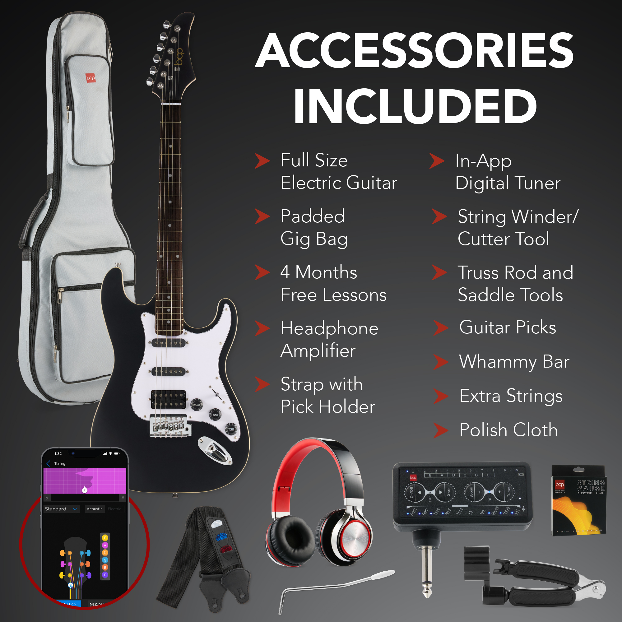 Best Choice Products Beginner Electric Guitar Kit HSS photo 5