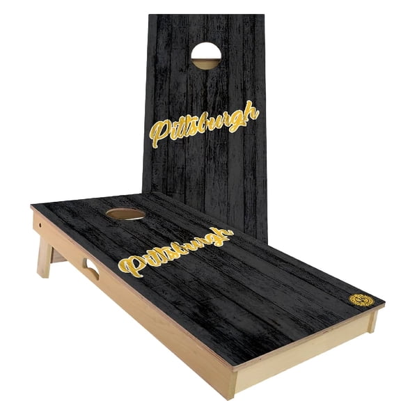 Skip's Garage | Pittsburgh Vintage Baseball Cornhole Board Set | Includes Boards & Bags | Choose Your Size & Accessories