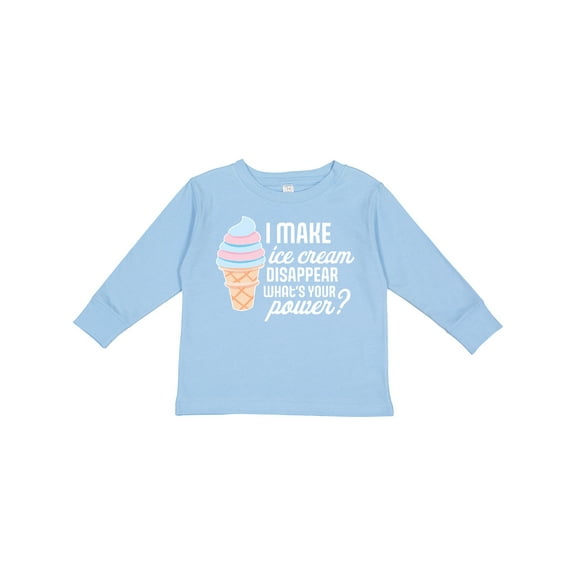 Inktastic I Make Ice Cream Disappear What's Your Power Boys or Girls Long Sleeve Toddler T-Shirt