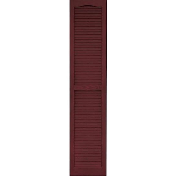 Vantage Cranberry Louvered Vinyl Exterior Shutters 14-in x 71-in, Set of 3
