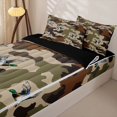 thumbnail image 3 of Homewish Wild Mallard Duck Zipper Twin Comforter Sets with Fitted Sheet and 2 Pillowcases,Rustic Green Brown Camo Zipper Bedding Set,Black Reversible,4 Pieces, 3 of 7