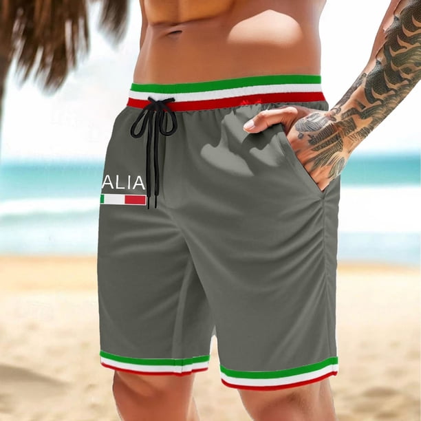 WILLBEST Pantalones Cortos Casuales para Hombre, para Uso Diario, Ocio y Compras, Diseño Elegante con Estampado de Letras, Tejido Elástico Cómodo para Los Días de Verano.